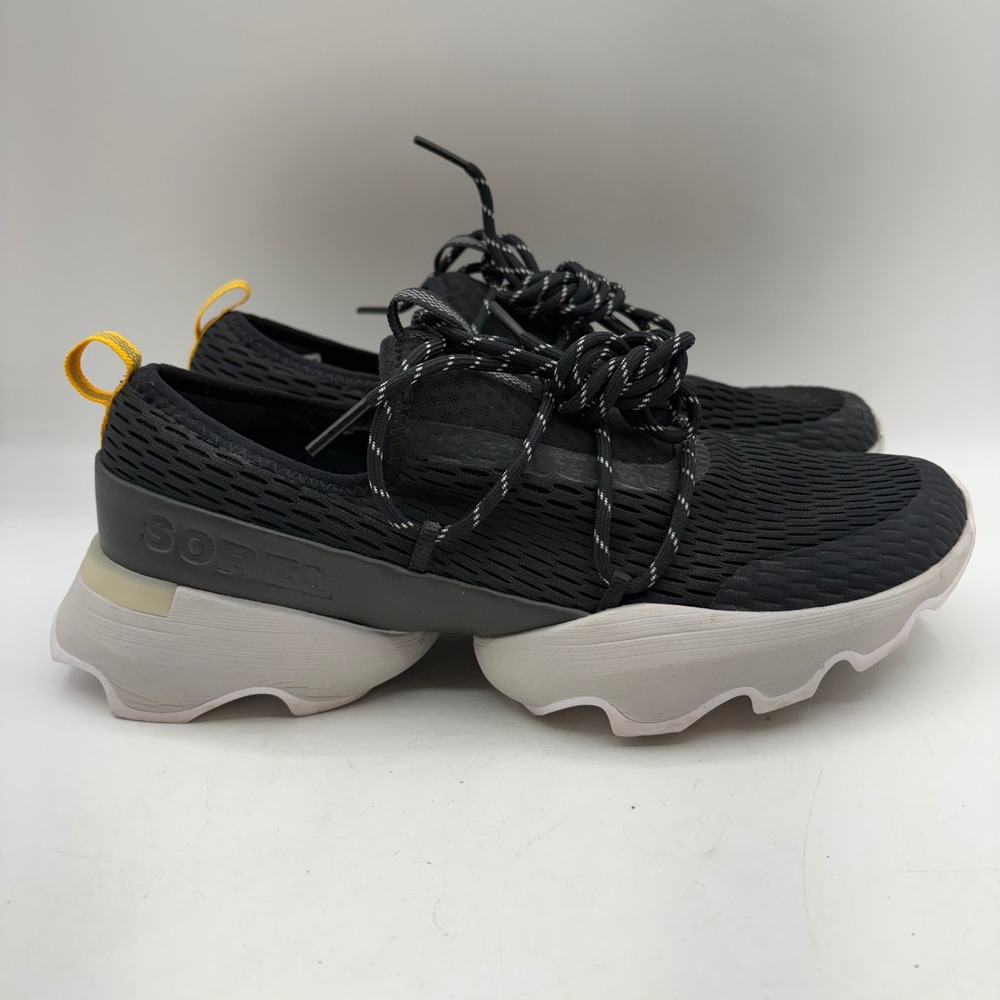 Sorel Kinetic Impactโ Lace Black Sea Salt Mesh Sneakers NL4694-010 Womens 10